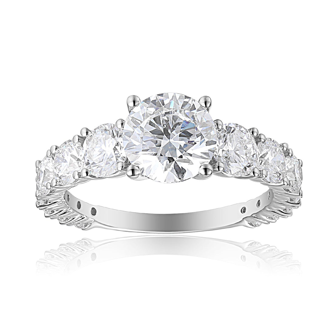 PIERŚCIONEK OKRĄGŁY Z KAMIENIAMI BOCZNYMI 2,56 CT