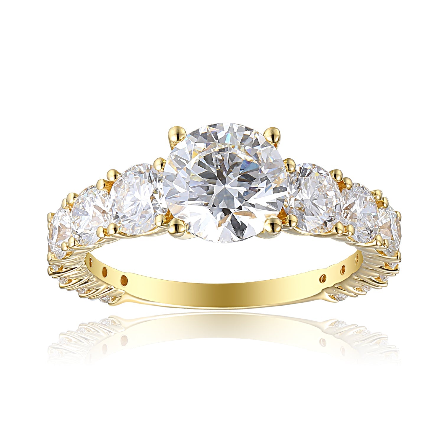 PIERŚCIONEK OKRĄGŁY Z KAMIENIAMI BOCZNYMI 2,56 CT