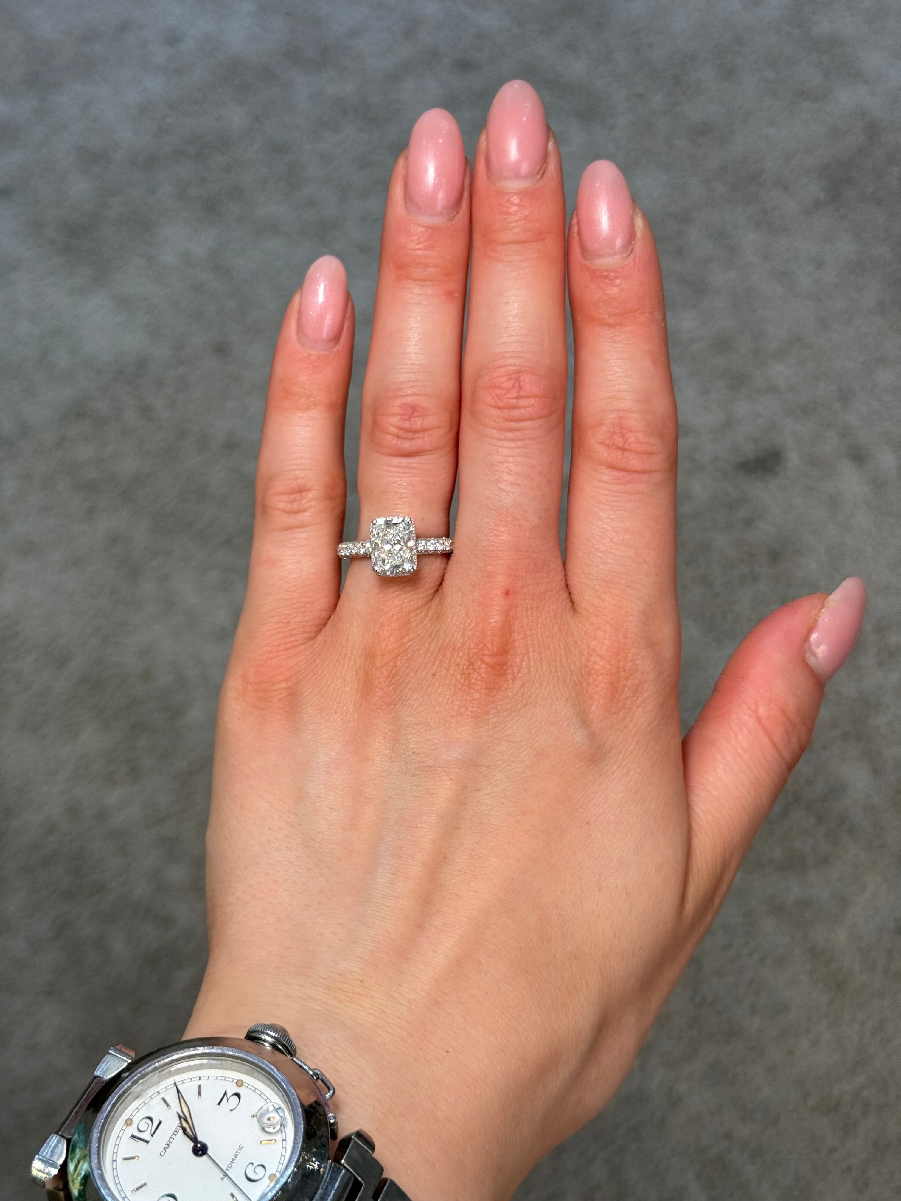 SMARAGD-KISSEN-TRIO-RING „GRACE“ 1,74 ct
